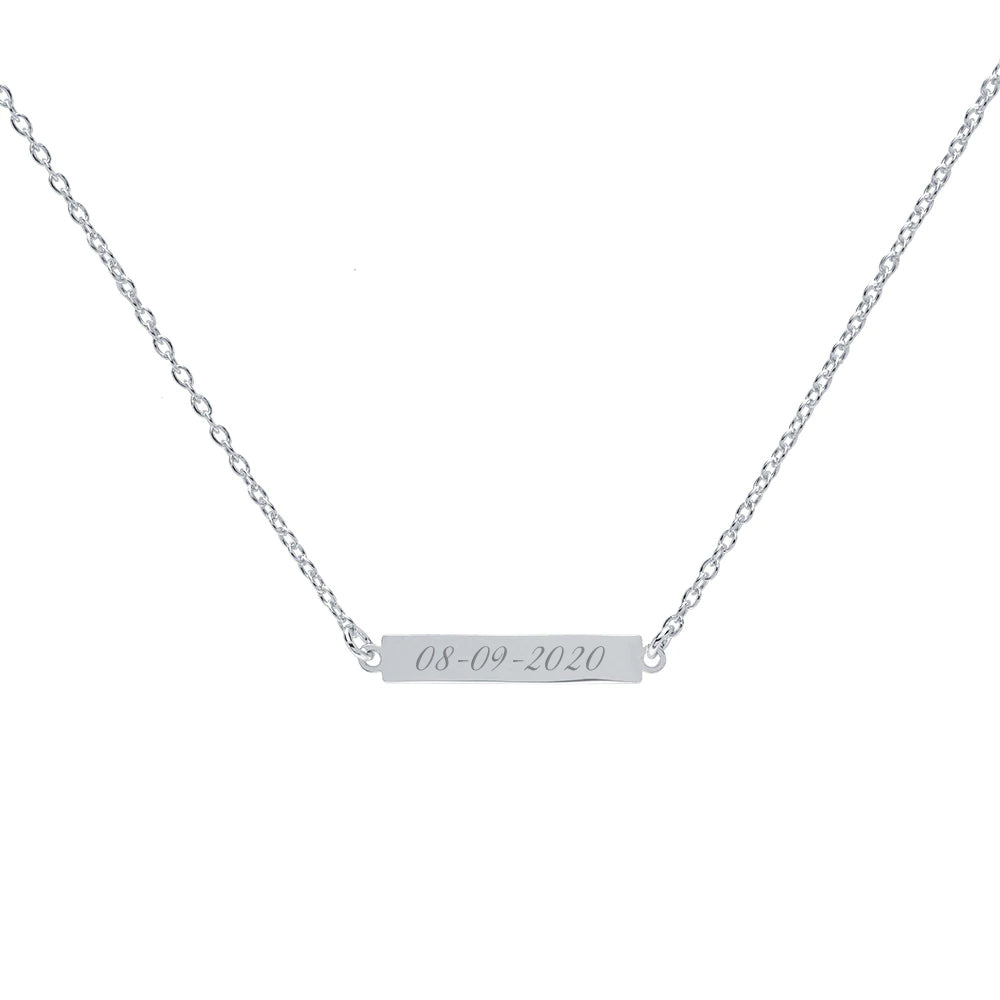 Collar Medalla Rectangular de Oro Personalizado