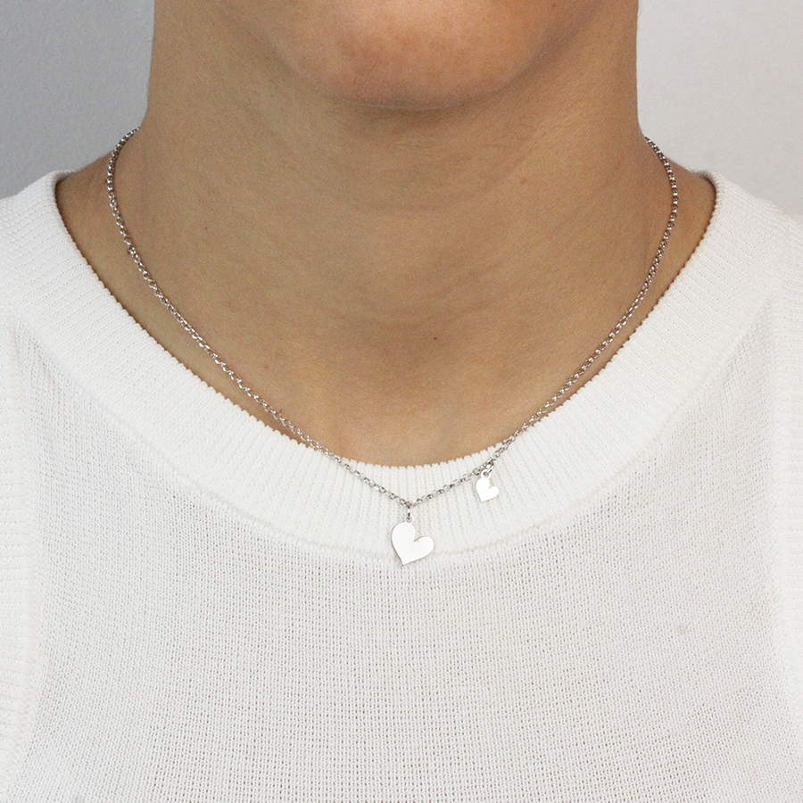 Collar Corazón de Plata 925 con Charm Corazón