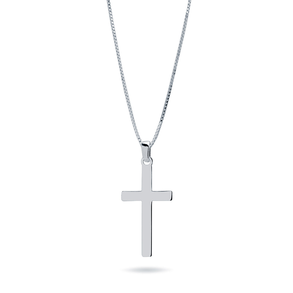 Colgante Cruz Plana de Plata 925