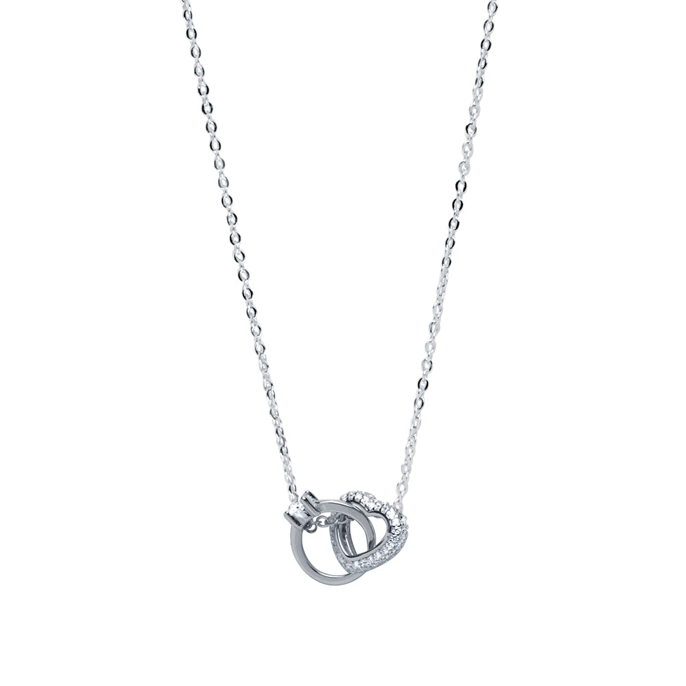 Collar Corazón & Solitario Circonitas