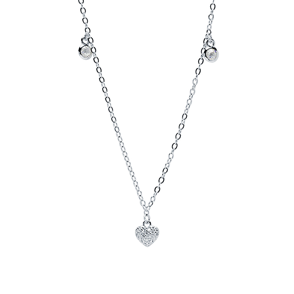 Collar Charms Corazones Circonitas