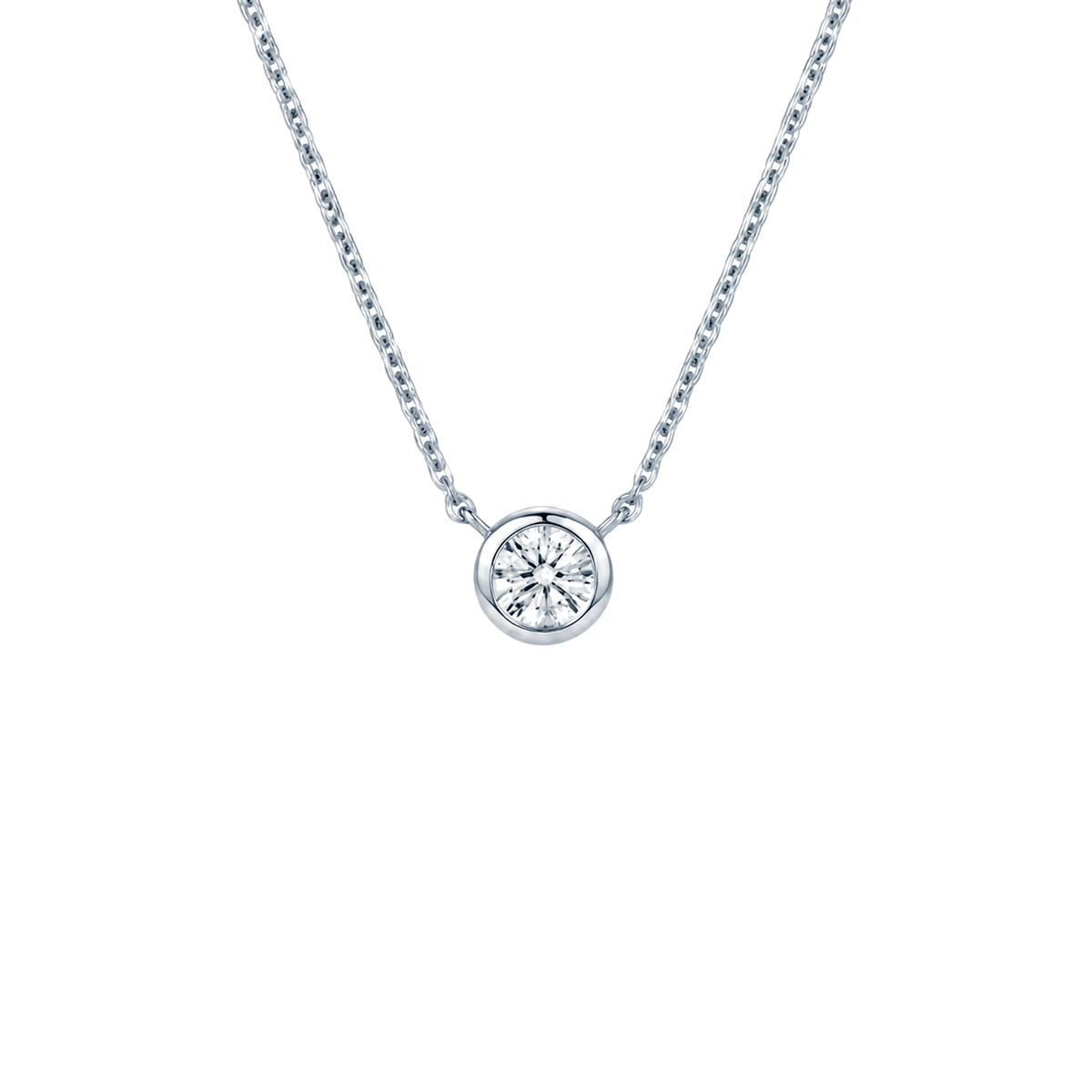 Collar de Plata 925 con Moissanita en Bisel – foto de producto
