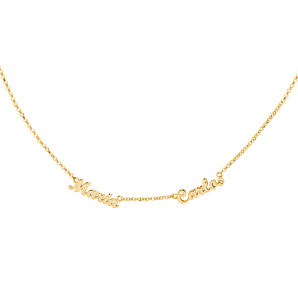 Collar de Oro 18K con Nombres Grabados