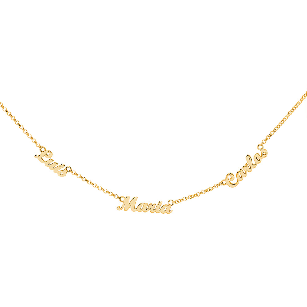 Collar de Oro 18K con Nombres Grabados