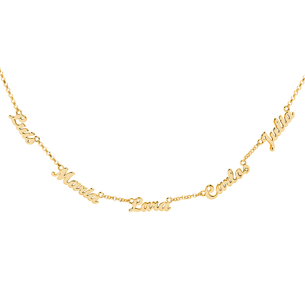 Collar de Oro 18K con Nombres Grabados