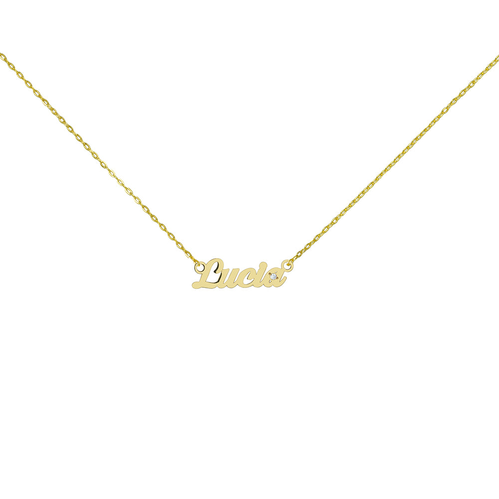 Collar con nombre Circonita Cursiva