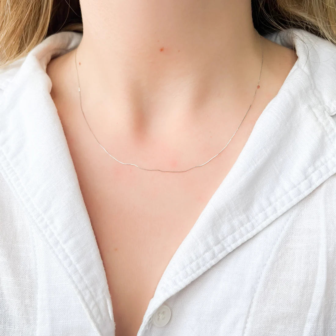 Cadena Veneciana 45x0.4 en Oro Blanco 9 Kilates