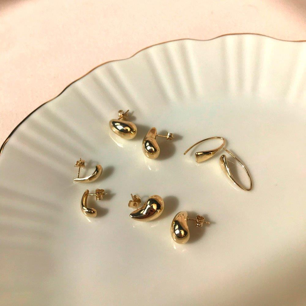 Pendientes Gota de Oro 9K 15 mm