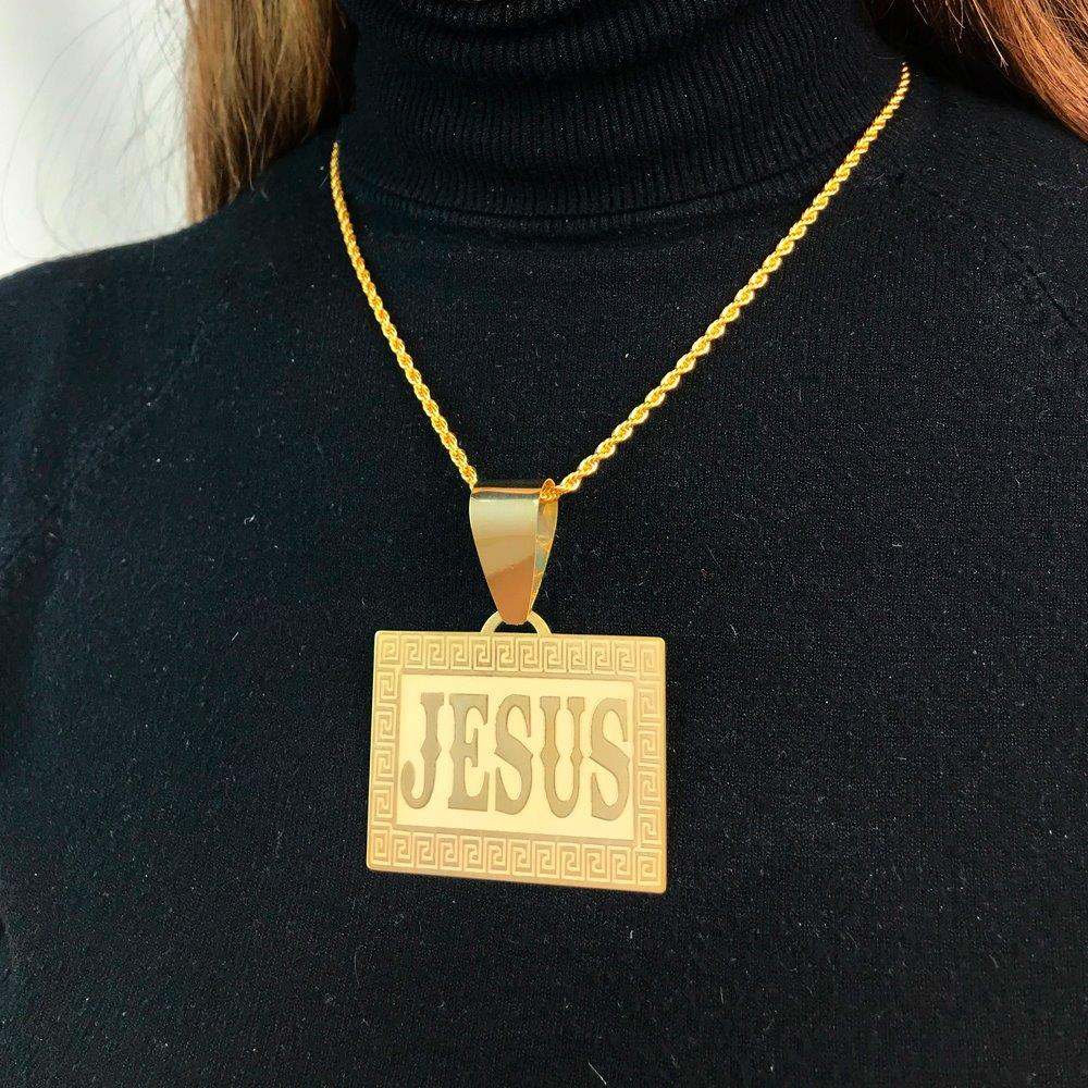 Medalla con Nombre Rectangular Greca