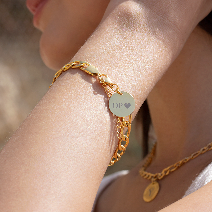 Pulsera Personalizada Cadena Figaro Gruesa