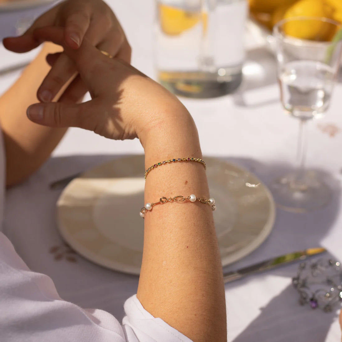 Pulsera Perlas de Oro 18K y Oro 9K Personalizada