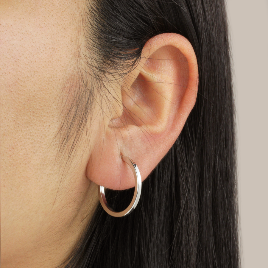 Criolla Cuadrada 2mm Ø 20mm Plata