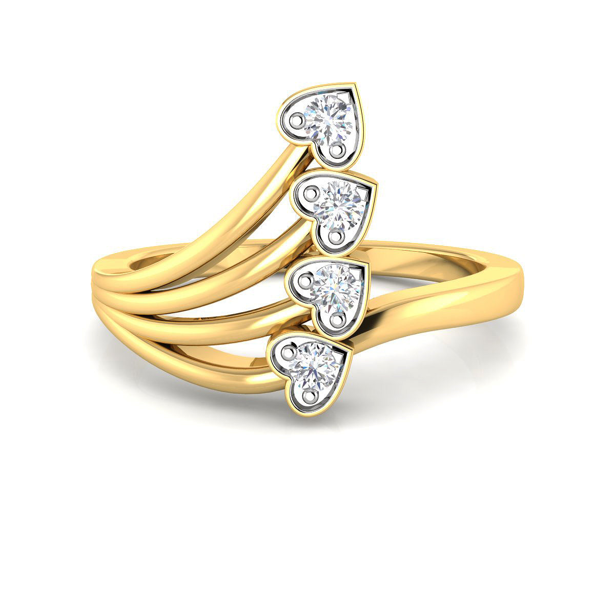 Anillo Corazones con Diamante de Laboratorio en Plata 925