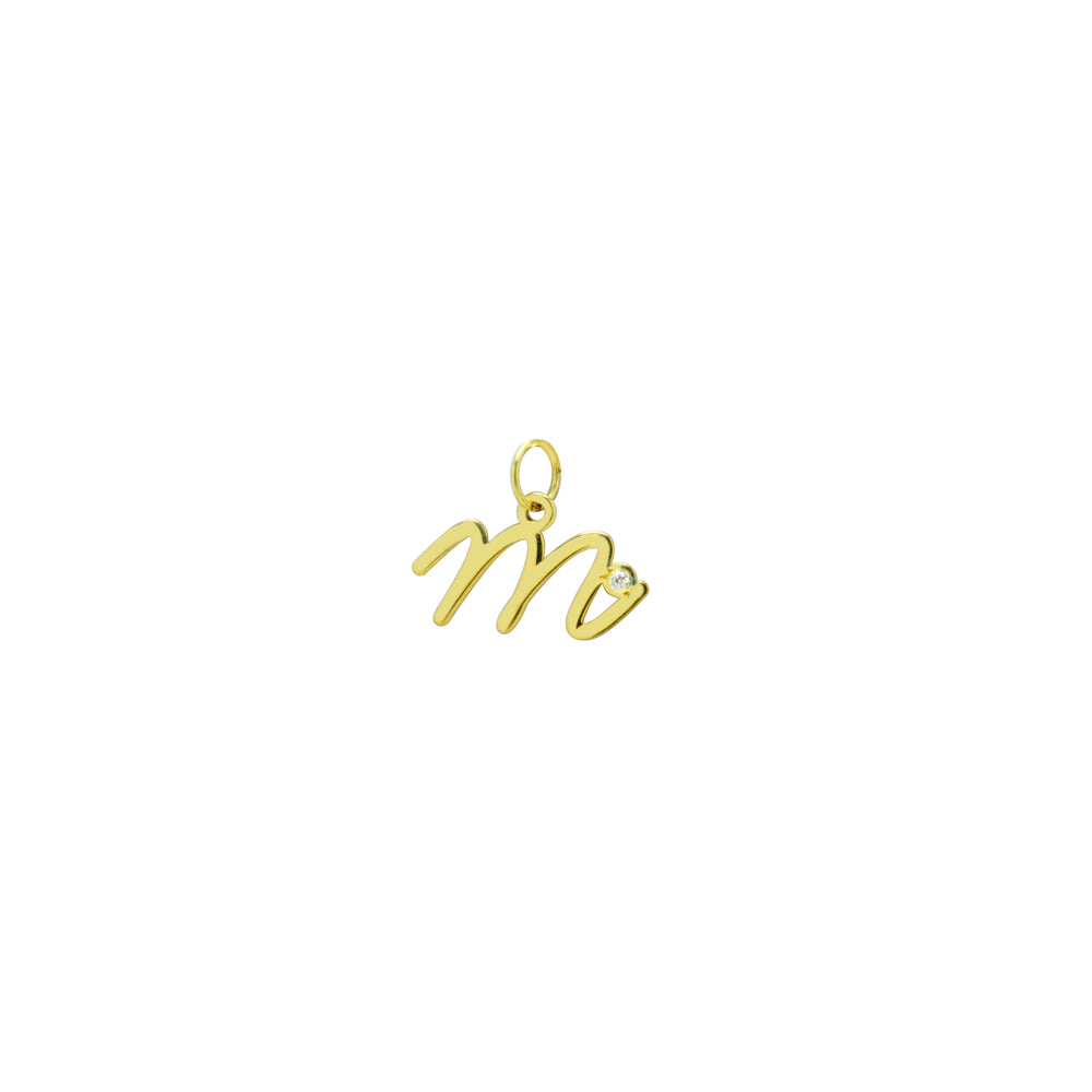 Colgante Diamante de Oro con Inicial Grabada
