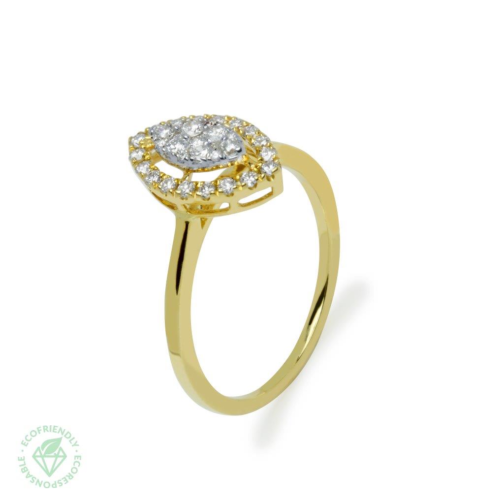 Anillo Diamantes Rosetón Navette 0,31ct.
