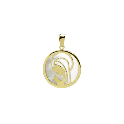 Colgante Virgen Nácar de Oro 18K para Niña