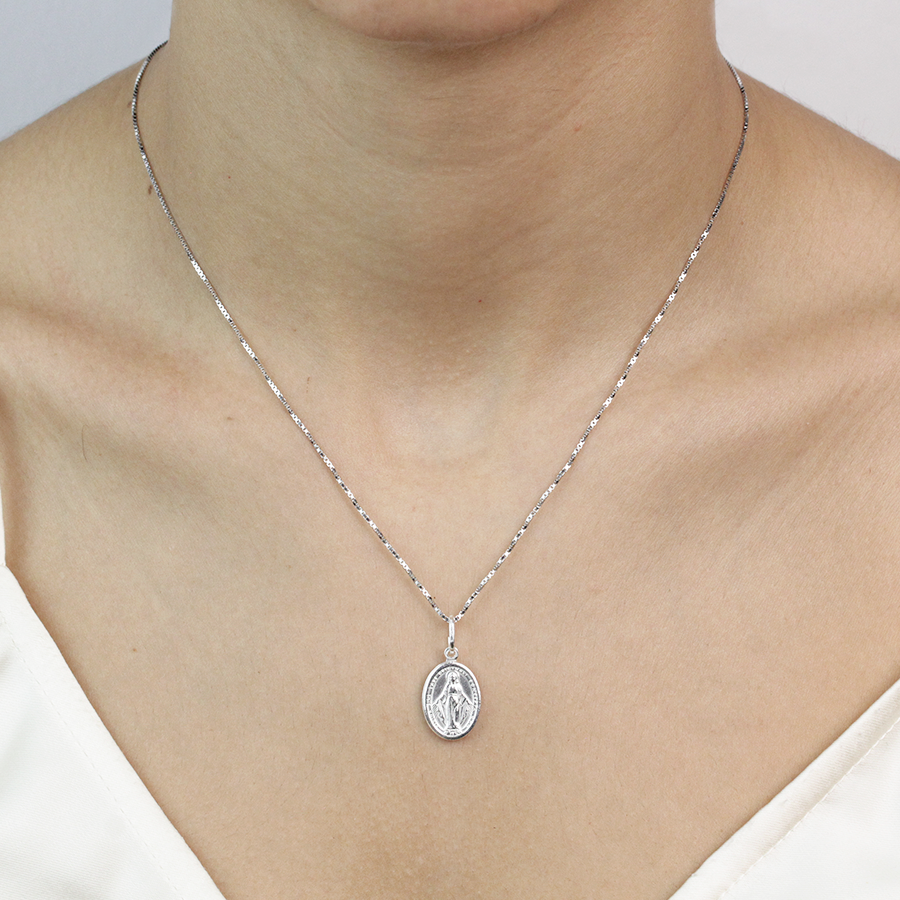 Colgante Virgen Milagrosa de Plata 925