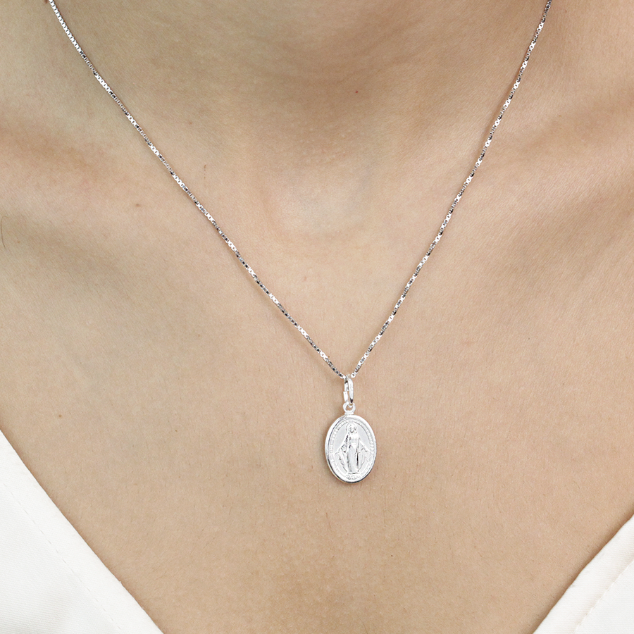 Colgante Virgen Milagrosa de Plata 925