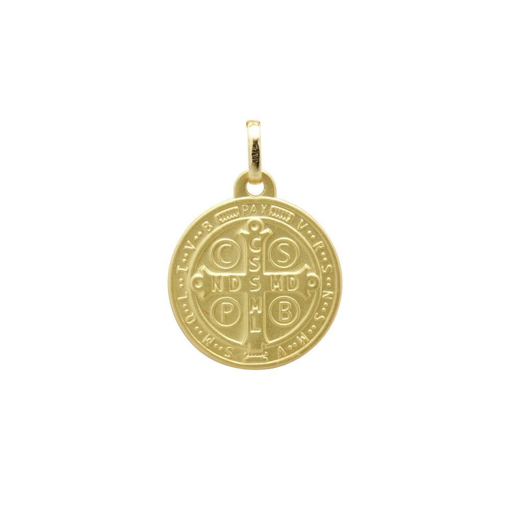 Medalla San Benito Monje 18mm Oro