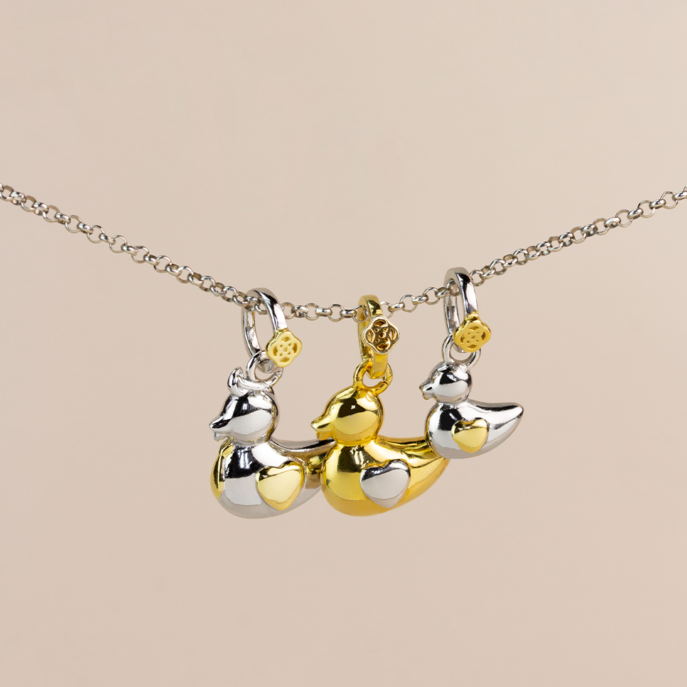 Collar Patitos de Plata 925 Personalizado