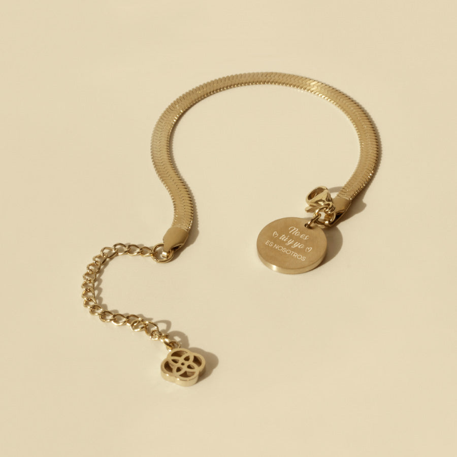 Pulsera Cadena Serpiente de Acero Personalizada