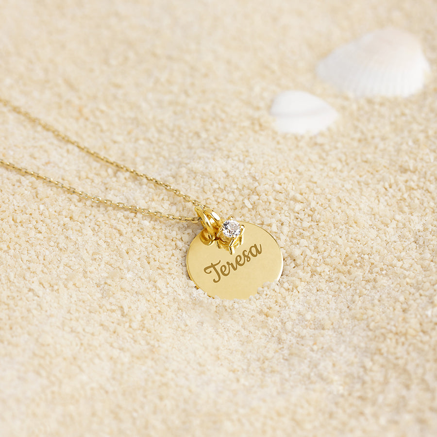 Collar Vitality Topacio Blanco de Oro 9K Personalizado