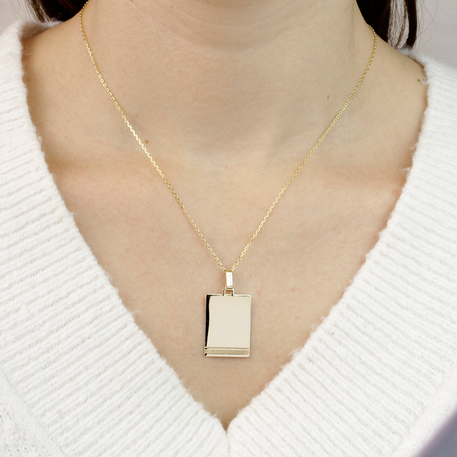 Medalla Rectangular Greca 16x22mm