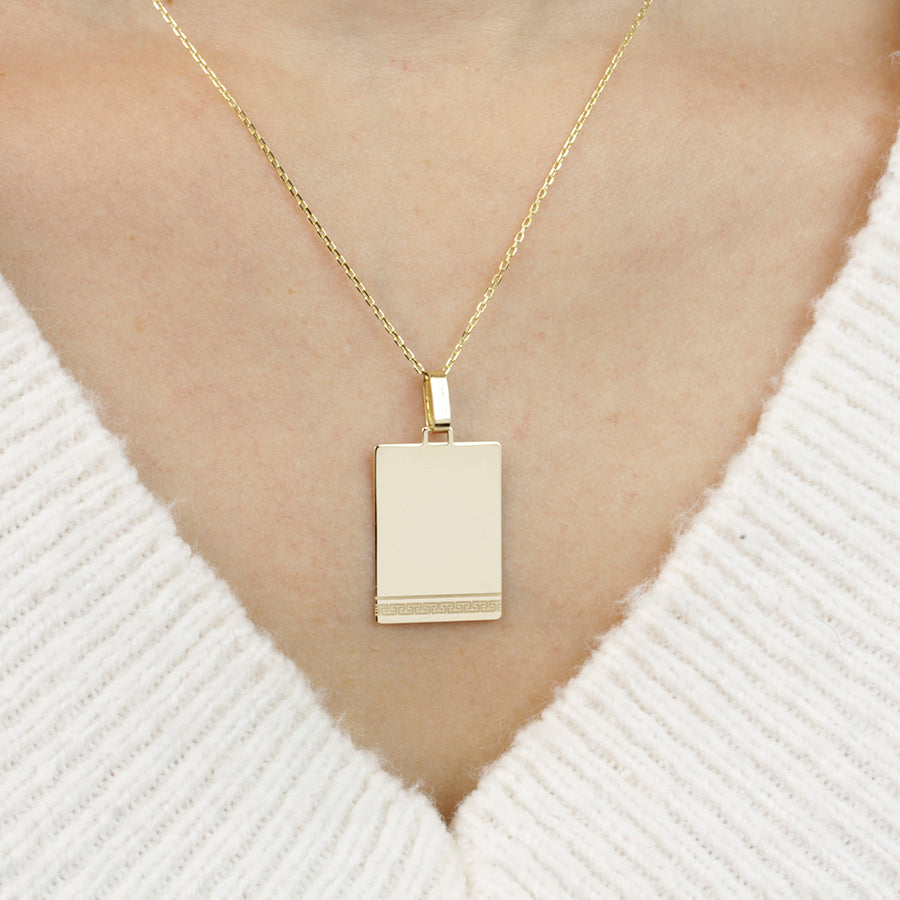 Colgante Greca de Oro para Hombre Personalizado