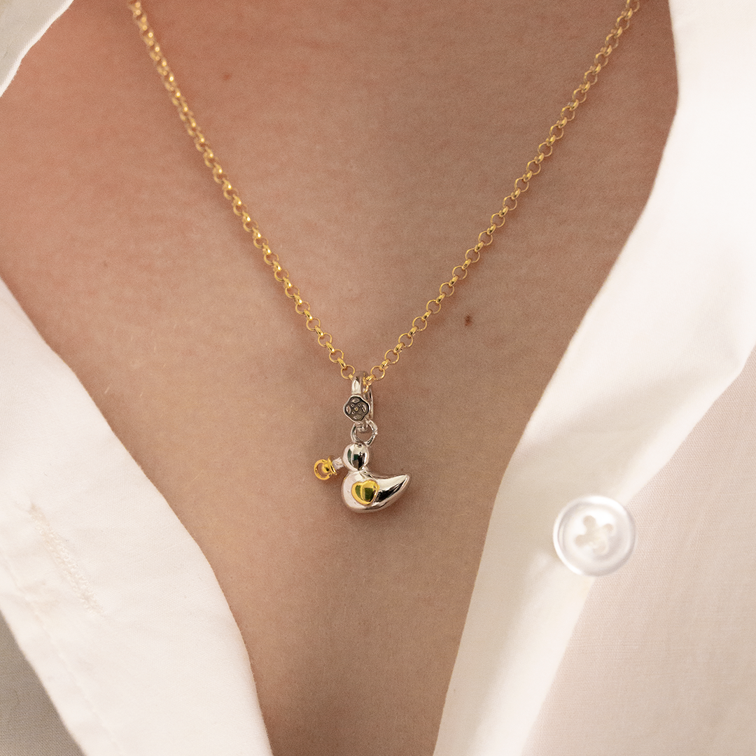 Colgante Patito Bebé personalizado con grabado Plata 925