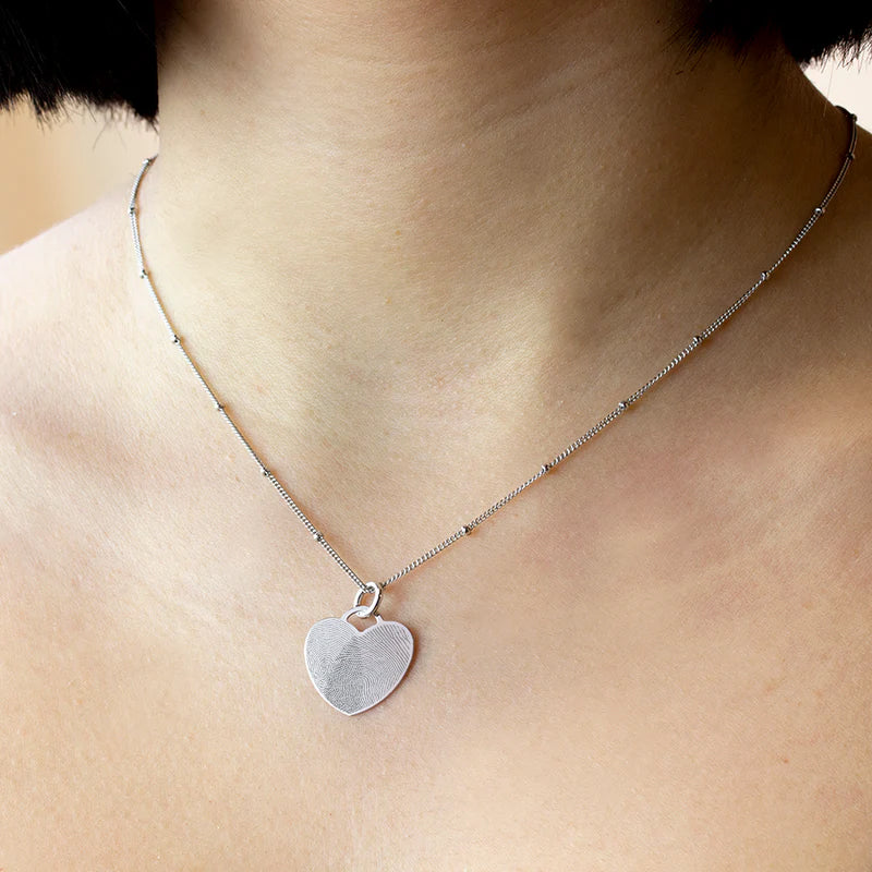 Collar Personalizable Huella Corazón