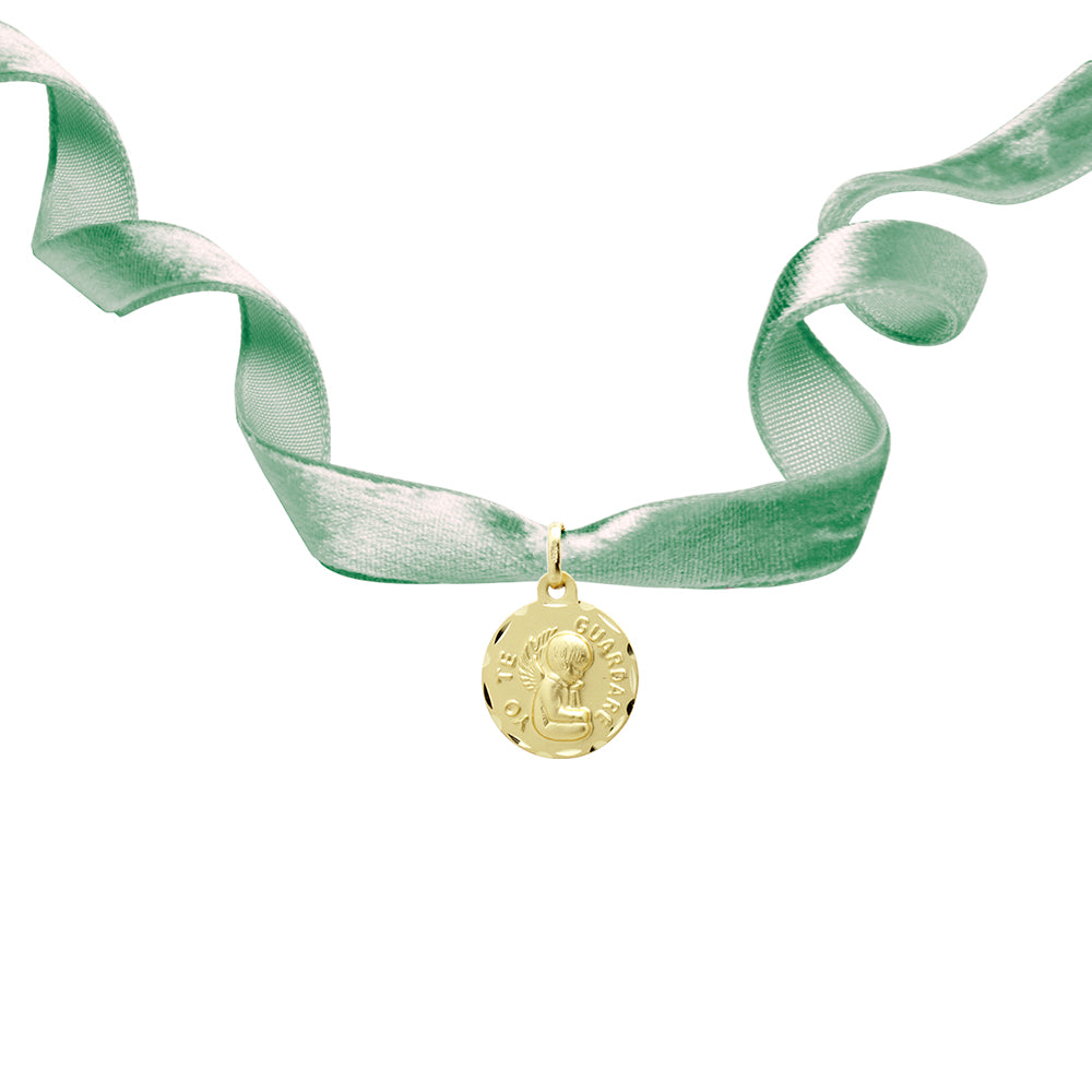 Medalla para el Ramo de Novia Ángel Te Guardaré de Oro 18k