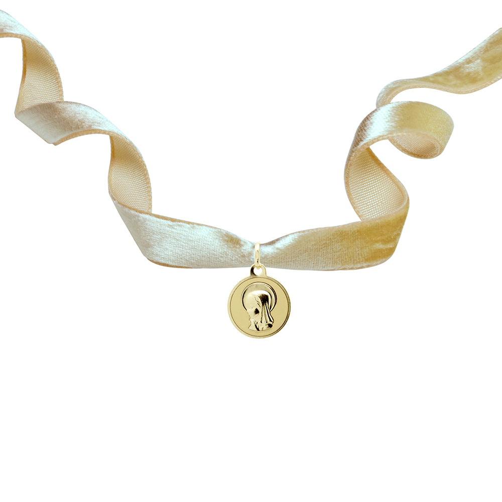 Medalla para el Ramo de Novia Virgen Niña de Oro 18k
