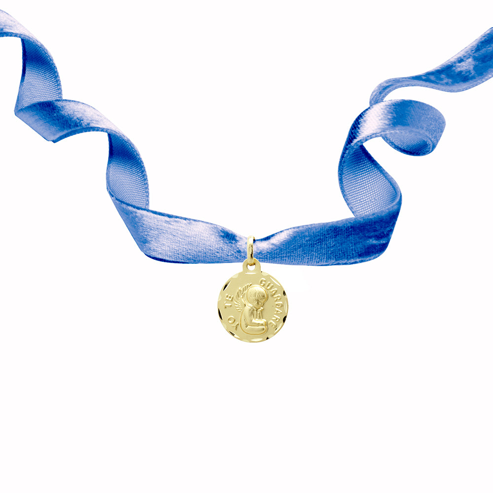 Medalla para el Ramo de Novia Ángel Te Guardaré de Oro 18k