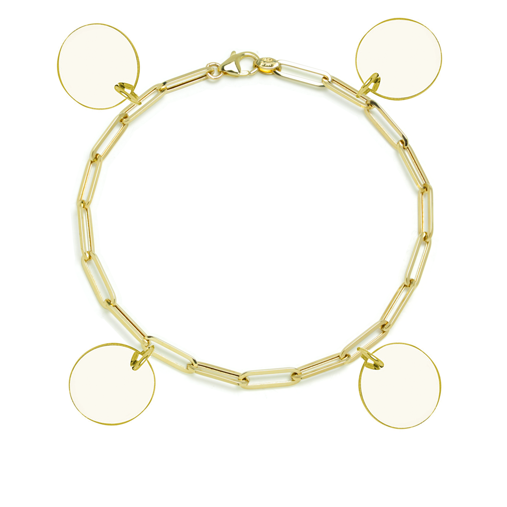 Pulsera Cadena Eslabón 4 Medallas