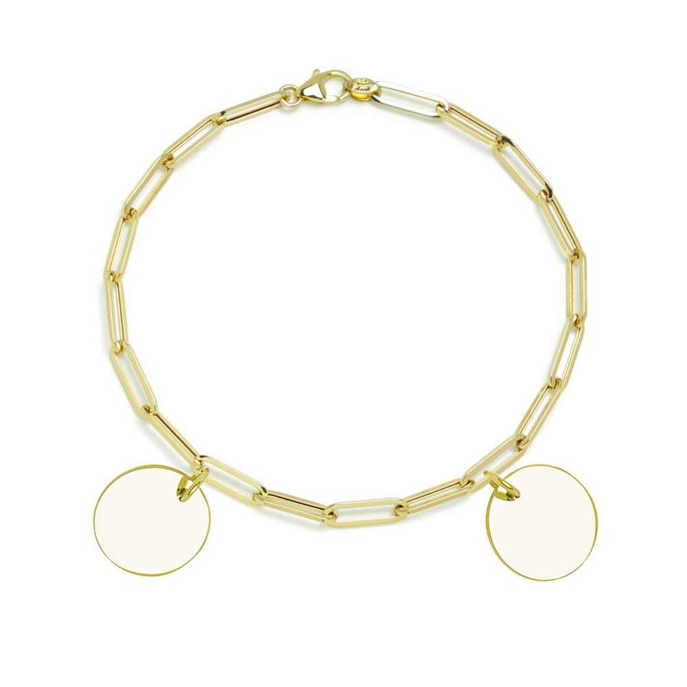 Pulsera Cadena Eslabón 2 Medallas