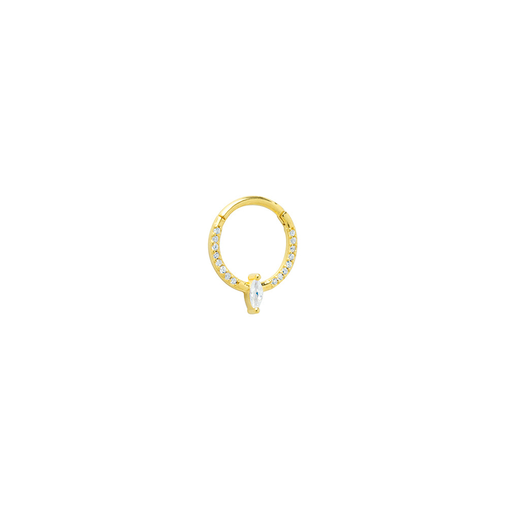 Pendiente piercing Daith Navette plata