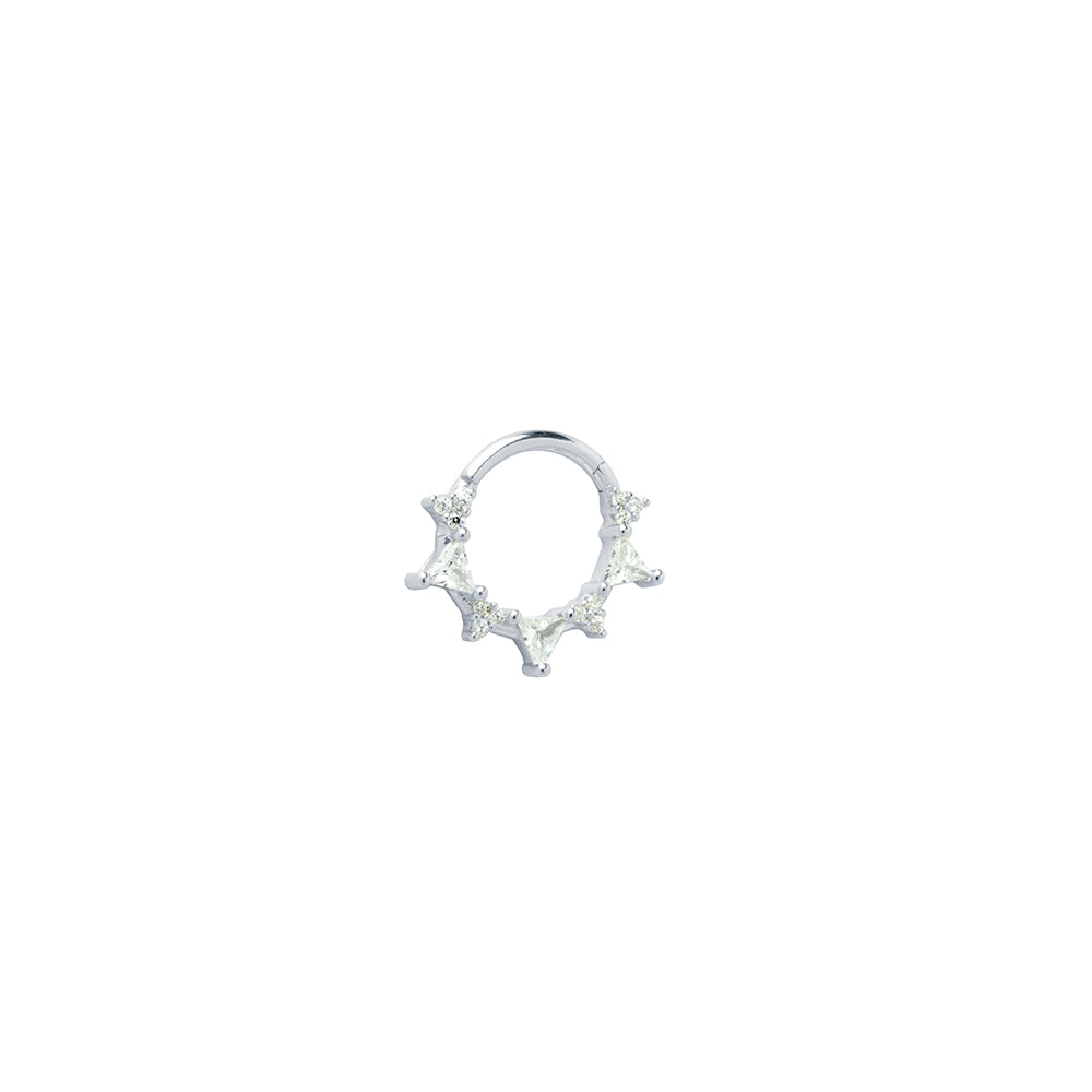 Pendiente piercing Daith Punk plata