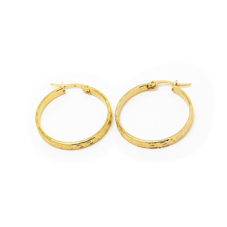 Aretes Aro Greca de Acero