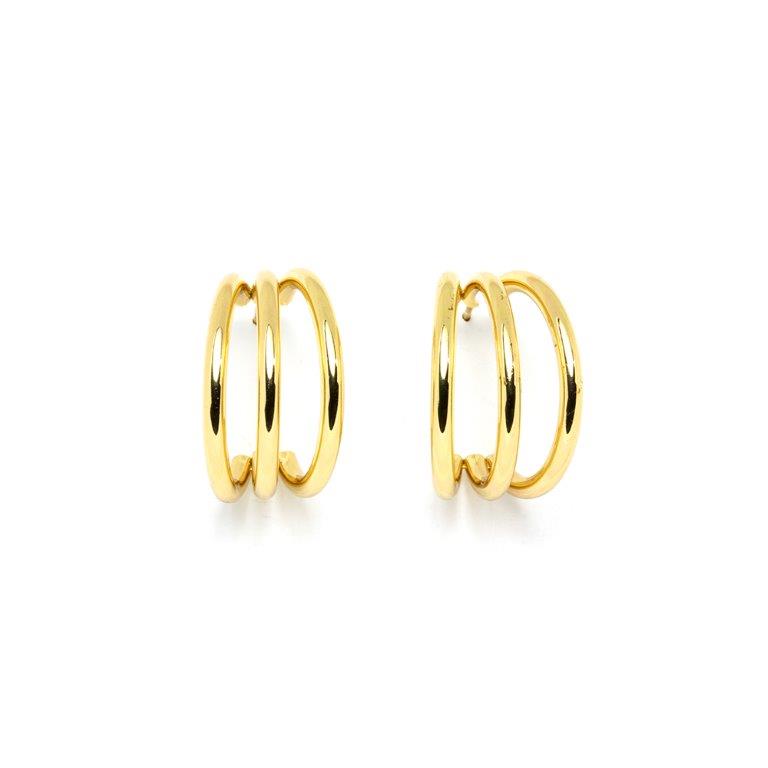 Pendientes Aro TRIPLE 25mm Acero