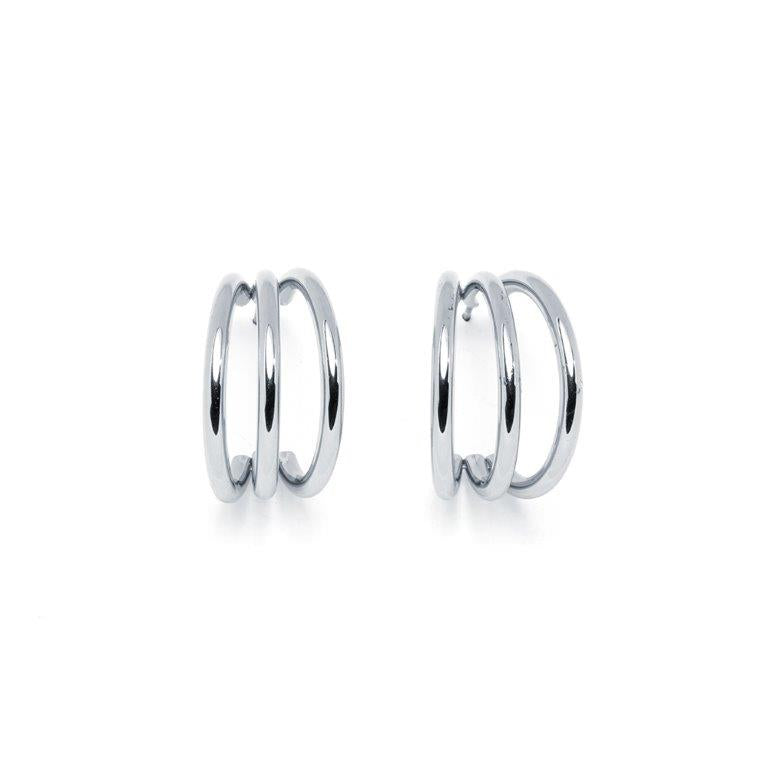 Pendientes Aro TRIPLE 25mm Acero