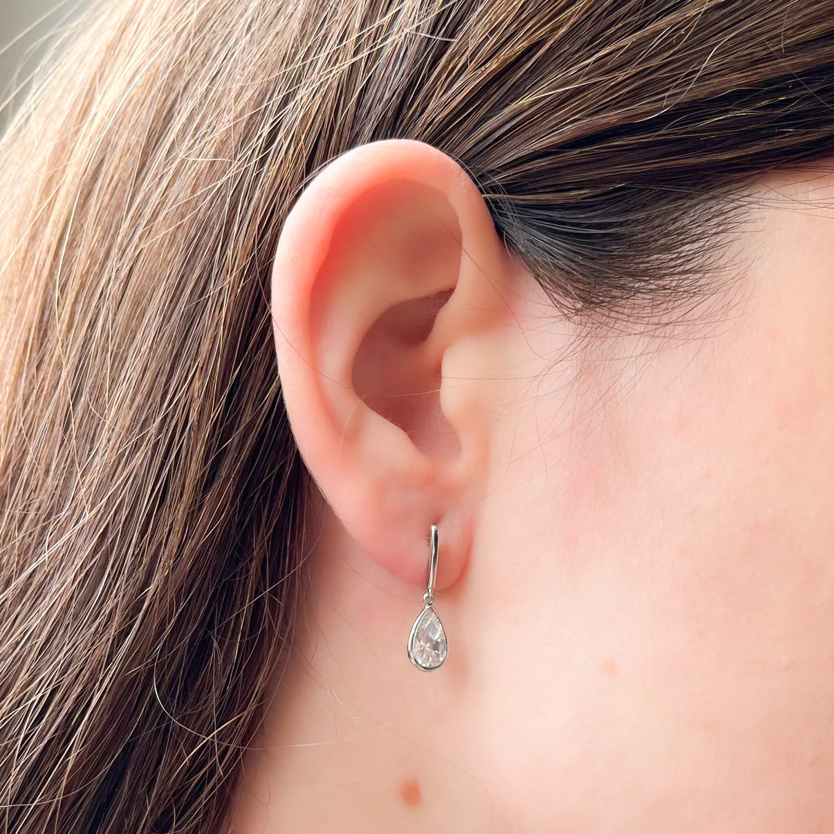 Pendientes Lágrima de Oro con Circonitas 20 mm