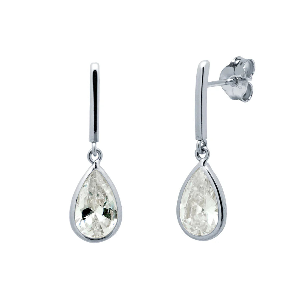 Pendientes Lágrima de Oro con Circonitas 20 mm