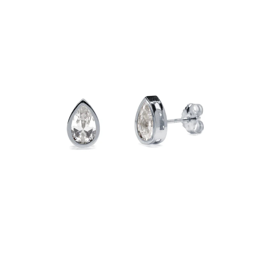 Pendientes Lágrima de Oro con Circonita 5 mm