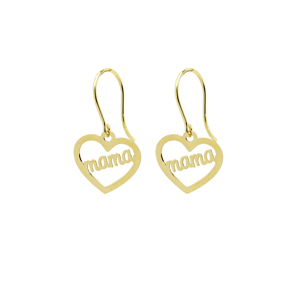 Pendientes corazón mamá
