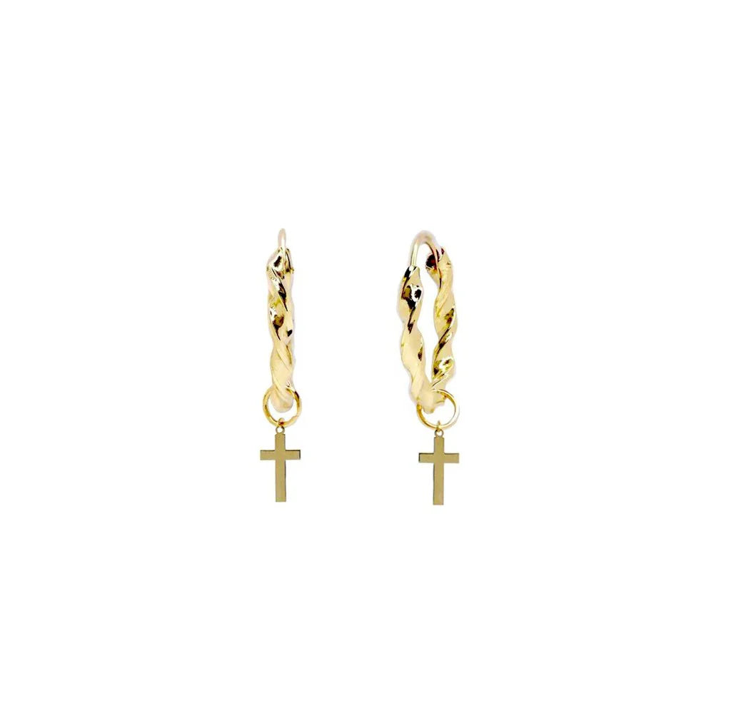 Pendientes Oro Cruz Descuento