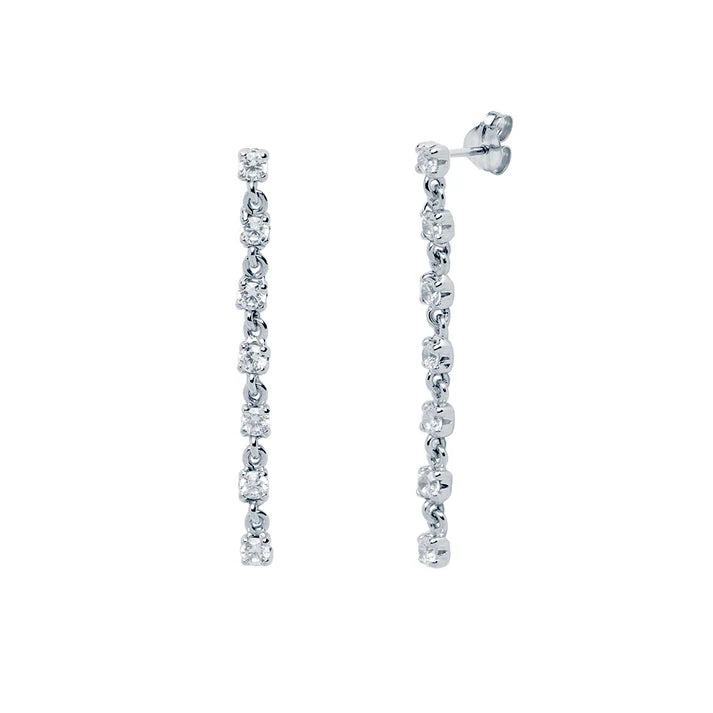 Pendientes Largos de Oro con Circonitas