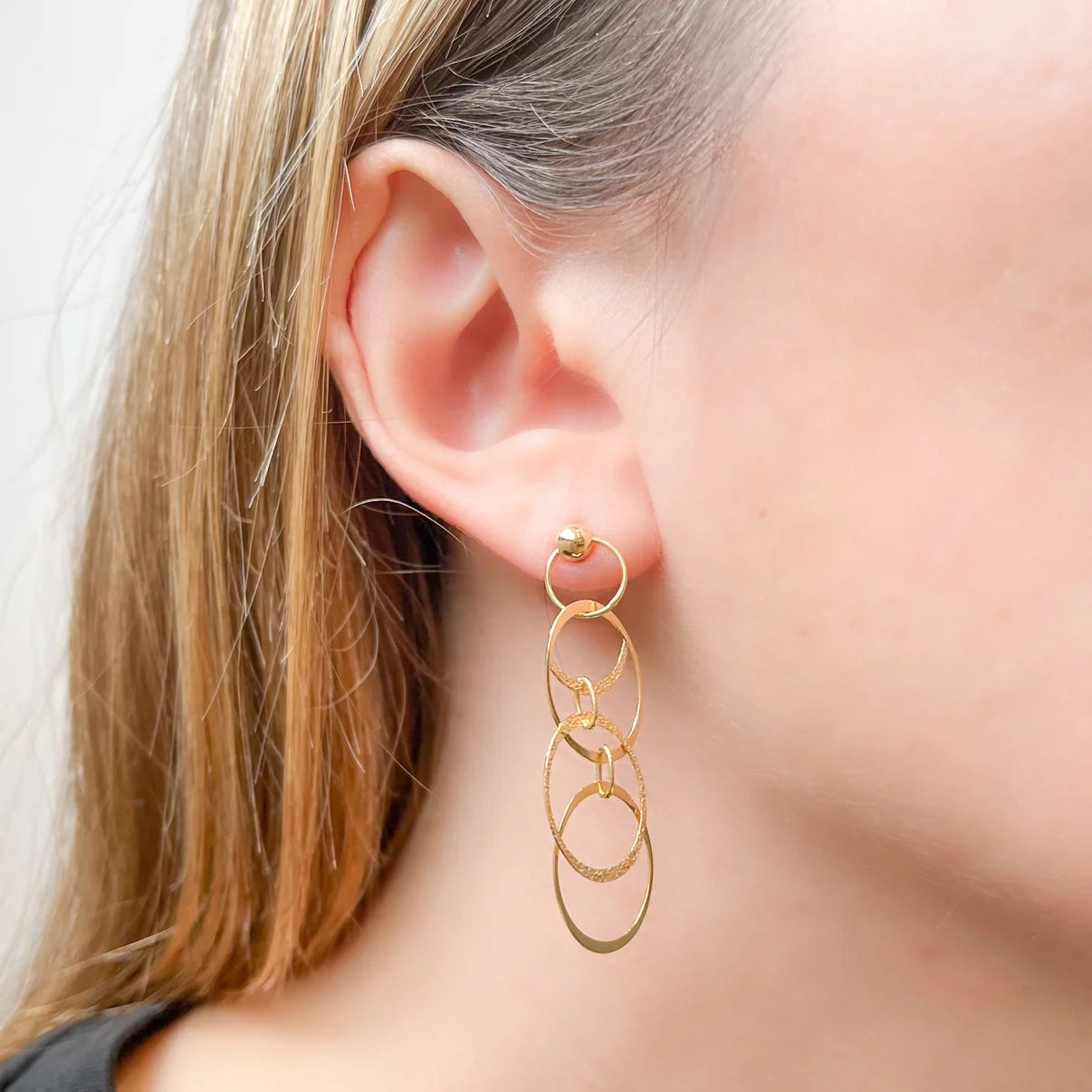 Pendientes Largos Óvalos de Oro 9K Personalizados