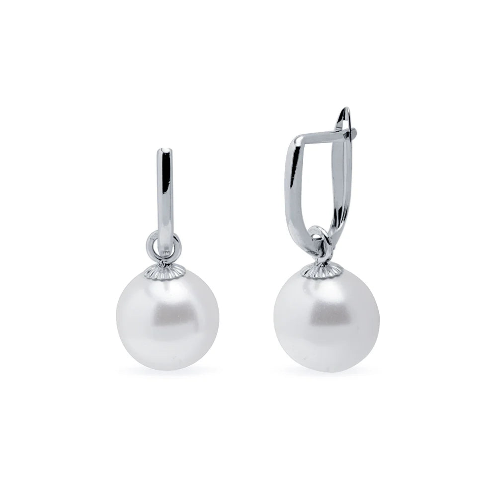 Pendientes Largos con Perla de Oro 9K