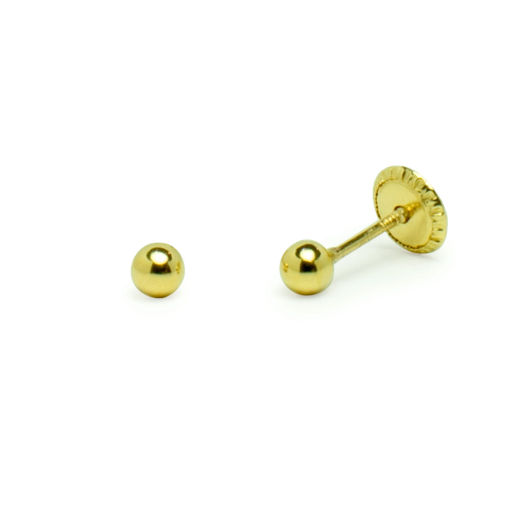 Pendientes Bebés Bola 3mm Oro