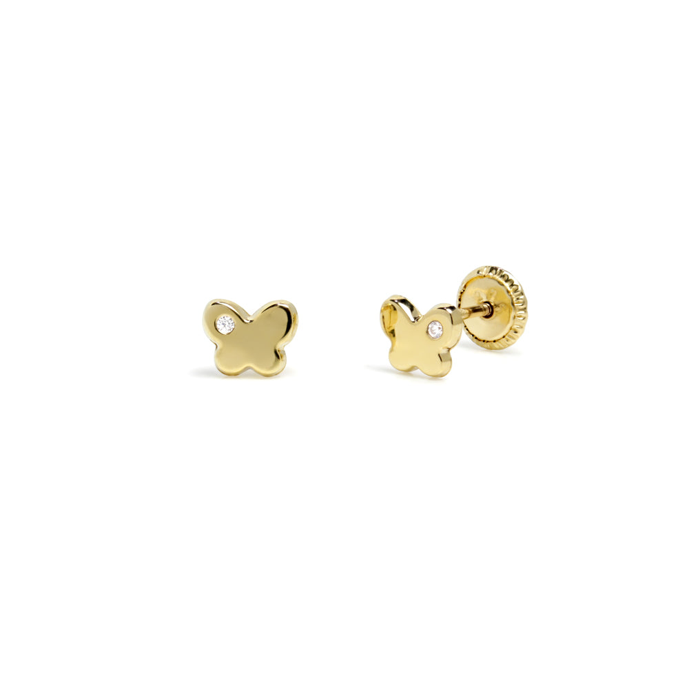 Pendientes Bebés Mariposa Oro 9k